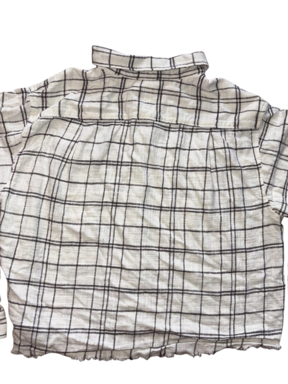 Lucky Brand Raw Edge Cropped Button Down Shirt - Picture 11 of 13